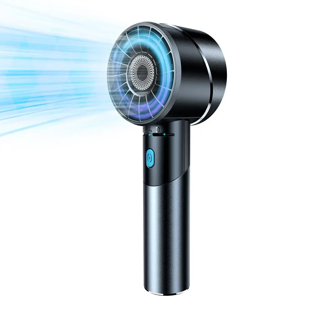 Portable Handheld Fan, USB Rechargeable Handheld Fan, Mini Fan with 4 High Speeds, Small Hand Fan for Travel, Camping, Office, Home, Outdoor