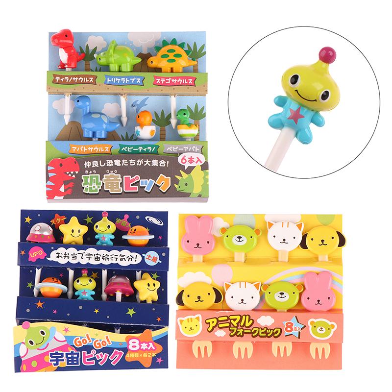 Product Introduction of 6/8Pcs Kids Fruit Picks Ndle Stick Toothpicks Mini Creative Fruit Cake Dessert Food Forks Lunch Box Decor Bento Accessories 23