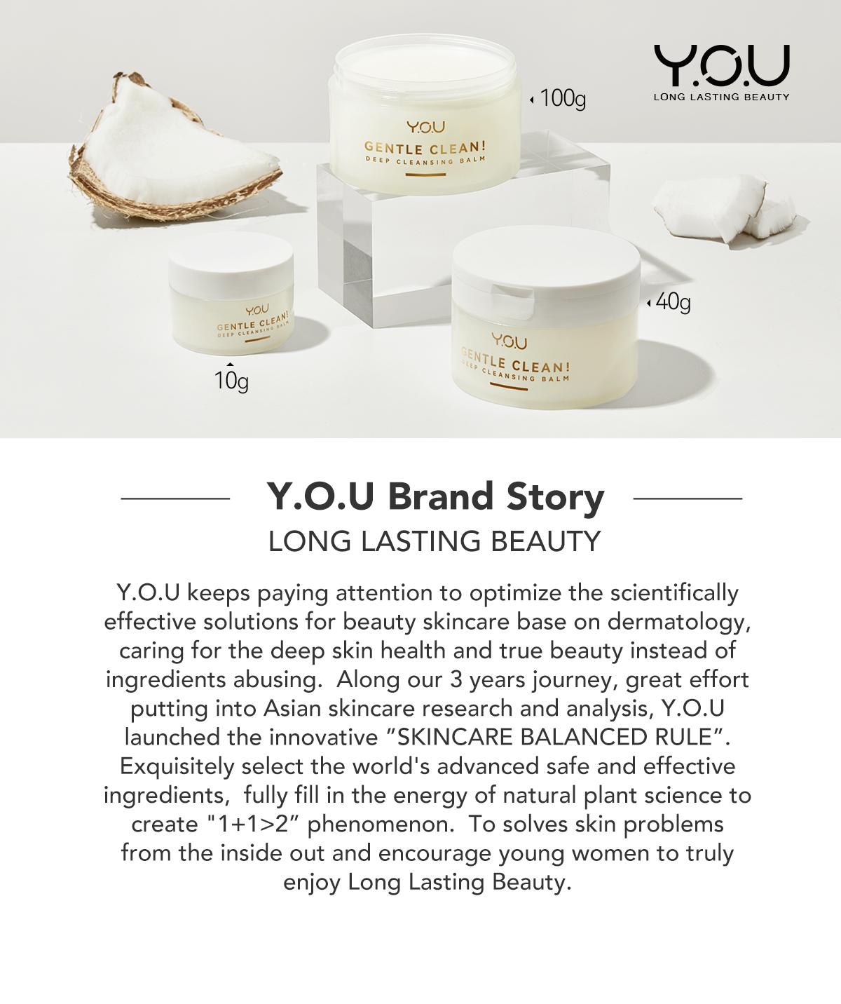 YOU Cleansing Balm Gentle Clean! Pembersih Makeup Deep Cleansing Balm Oil Make Up Remover All Skin Type Face Cleanser Wajah Removal Muka Cleaning Acid Balm Pembersih Makeup Waterproof, Non comedogenic