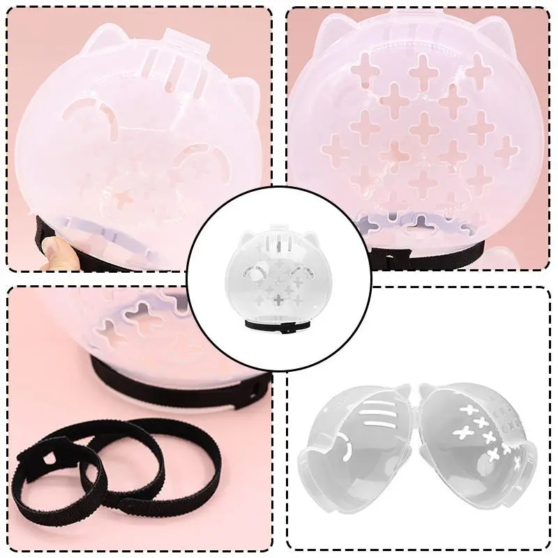 Helm Kepala Kucing Anti G it Li Space Hood la Bahan Bernapas Untuk Grooming Treatment Dan Membantu Mencegah Anak Kucing Mengg it - Transparan-M