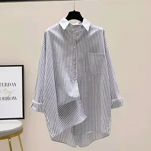 Kemeja salur wanita terbaru