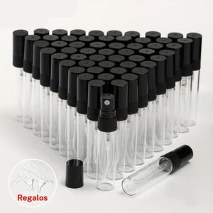 Set de Botellas de Perfume de Vidrio, 56pcs Botella con Atomizador Recargable con Embudo, Botella de Perfume Vacía para Viaje, Herramienta de Maquillaje para Mujeres, Cosmético