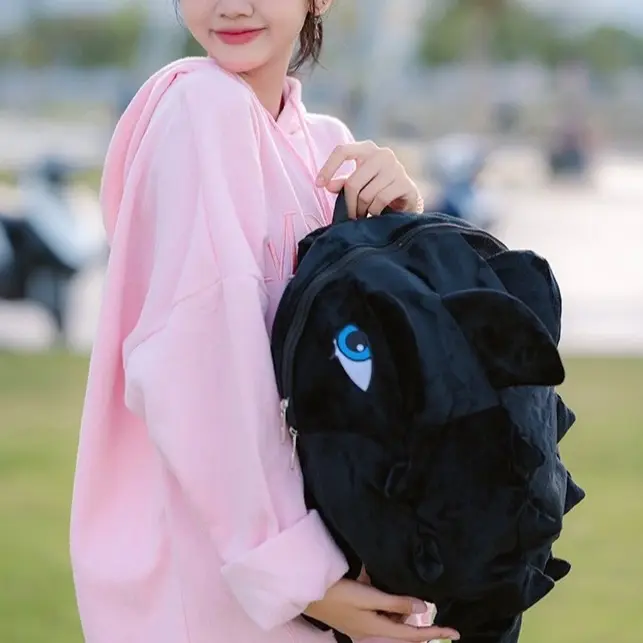 Balo khủng long vải nhung mịn, size lớn nhiều màu, Backpack Đeo Vai ba lô cá sấu, ba lô trẻ em, ba lô người lớn dễ thương cute , đi học đi chơi đi phượt unisex chống xước on đẹ p cap sach thời_trang 0