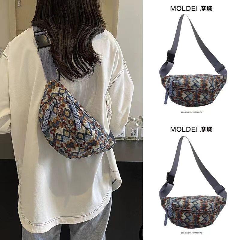 Túi Đeo Ngực, Phong Cách Dân Tộc Cổ Điển Đi Bộ Và Chạy Bộ, Thích Hợp Cho Nữ, Hàng Mới Về 2024, Độc Đáo Cao Cấp Túi Đeo Chéo Đựng Điện Thoại Di Động Túi Đeo Hông Bag 0
