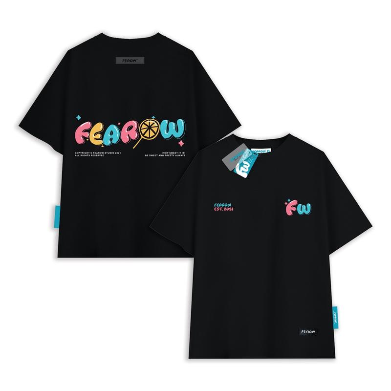 Áo thun nam nữ local brand unisex Fearow Colorful Candy Tee / Đen - FW110