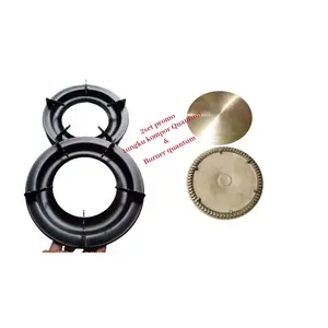 2Pcs Tungku Kompor Quantum Kaki 5 Bonus 2Pcs Burner Kuningan 8 cm Tebal Quantum