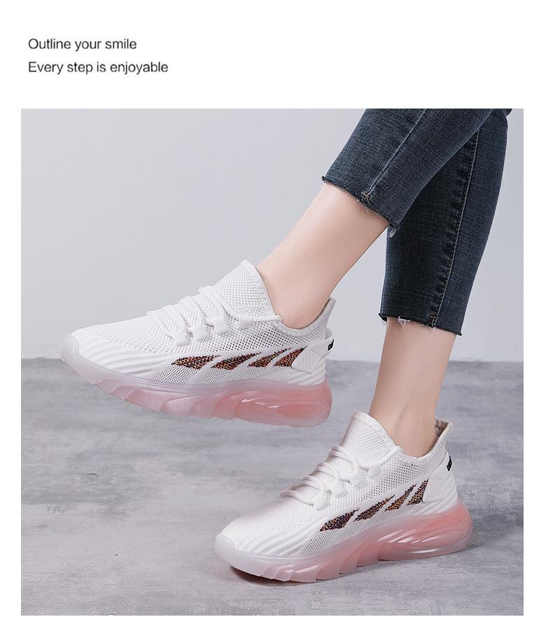 Product Introduction of Women's New Shoes for Spring Flyknit Breathable Casual Shoes Fashion Versatile Sneaker Jelly Bottom Old Beijing Cloth Shoes Pumps Closed Trainers 19
