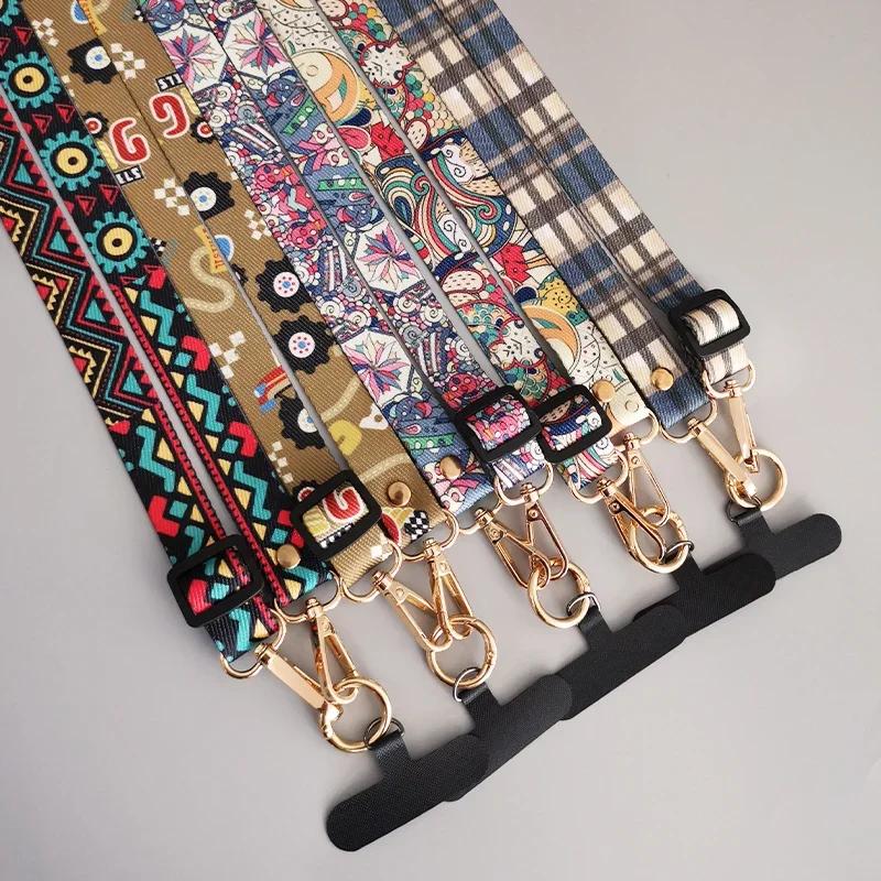 Lanyard Silang Badan, Panjang, Corak Totem Vintaj, Hiasan Gantung, Tali Leher Boleh Laras, Kord Gantung Telefon Bimbit, Lanyard Anti Kehilangan Phone Accessories 7