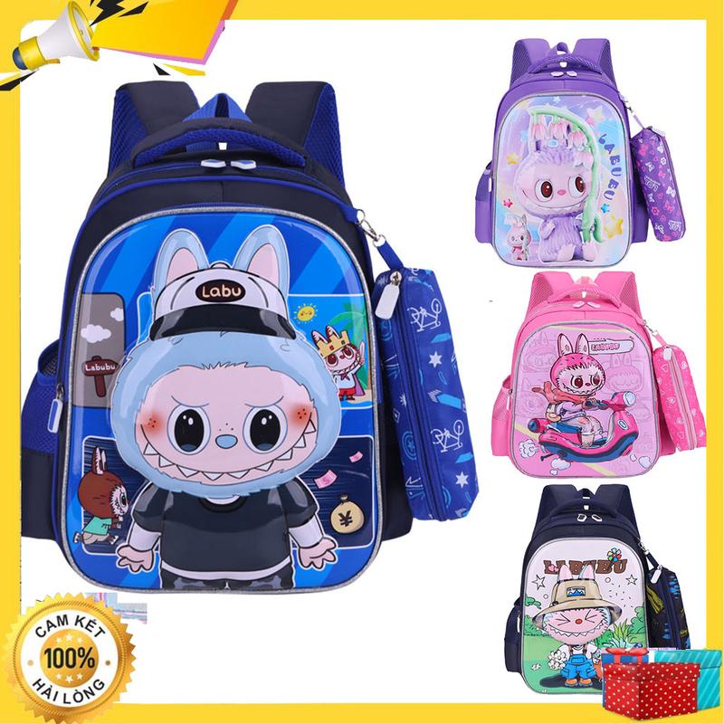 [HOT] Balo đi học cho bé trai bé gái cấp 1 từ lớp 1-3 in hình labubu đáng yêu - Cặp sách học sinh nhiều ngăn có kèm túi đựng bút thoải mái cho con phân chia đồ dùng học tập