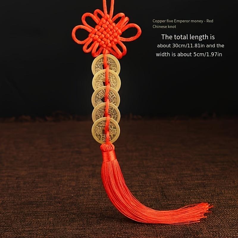 2 Traditional Chinese Five Emperors Money To Win The Wealth And Wealth Ornaments, Metal Feng Shui Amulets, Symbolizing Wealth And Prosperity, Gourd Design, Door Protection Amulets, No Power Supply Required, No Feathers 2