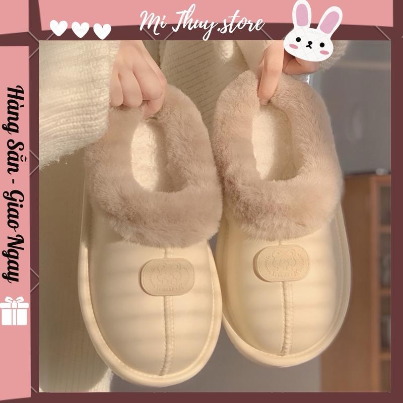  Dép nữ giày nữ sục bông nữ mũi tròn hot trend basic XXT nhiều màu 