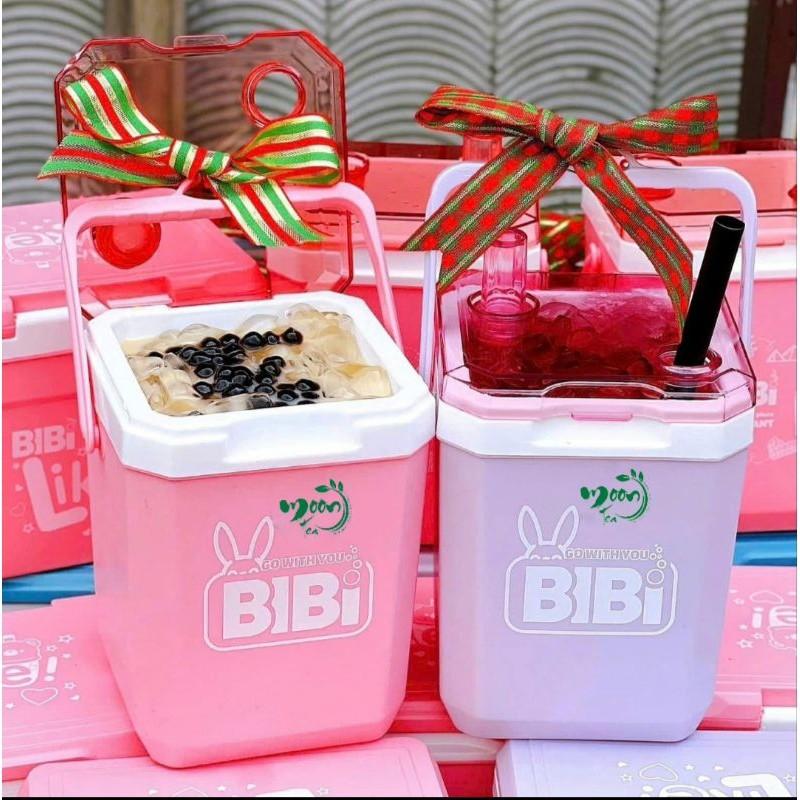 Bình Đá Vuông BIBI 1.2L Tý Liên 0656 - Thùng Đá Nhựa Mini Sang Trọng, Nắp Trong Bắt Mắt