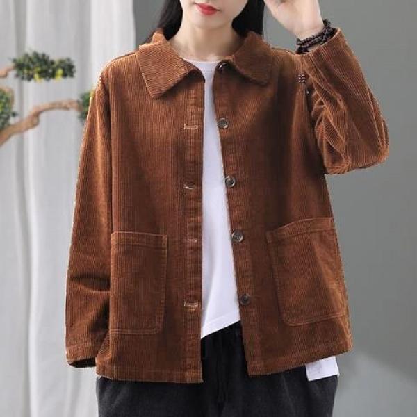 Product Introduction of Áo Khoác Vải Nhung Kẻ Ngoại Cỡ Cho Nữ, Hàng Mới Về Thu Đông 2023, Phong Cách Hàn Quốc, Dáng Rộng Vừa Vặn, Áo Khoác Thời Trang Thường Ngày Áo Cardigan 6