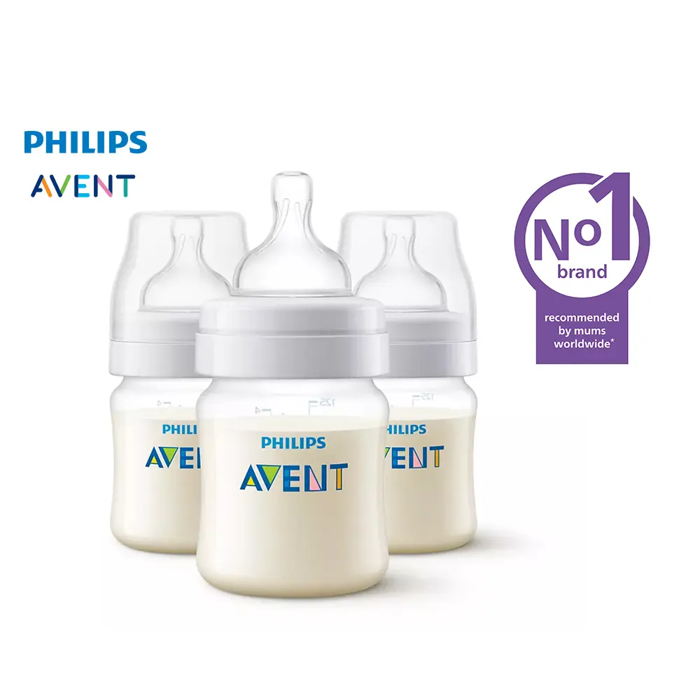 Philips AVENT 4oz Anti-colic Baby Bottle, 3-pack