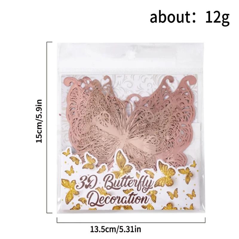 Product Introduction of 12/24/48pcs 3D Butterfly Wall Decor Wall Sticker, Gold Butterfly Decorations for Butterfly Birthday Party Cake Room Decorations 1