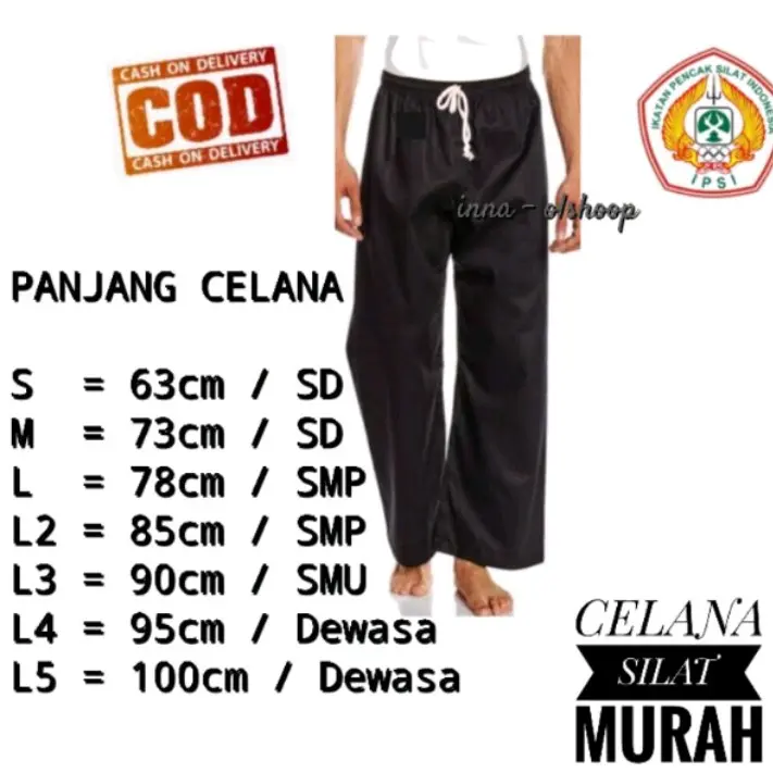 Celana Silat PSHT/Celana Latihan silat Pemula/celana silat IPSI bisa COD