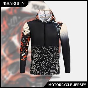 BABULIN Motorcycle jersey Hood Full sports Longsleeve Shirt cycling Hoodie for men