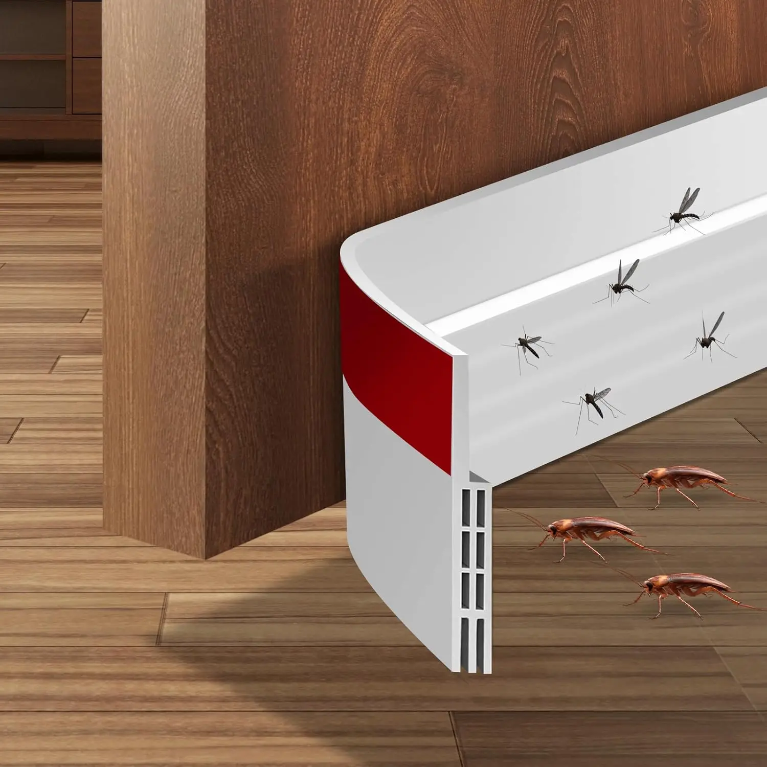 Door Draft Stopper, 1 Roll Under Door Seal for Exterior/Interior Doors, Strong Adhesive Door Sweep, Soundproof Weather Stripping for Door