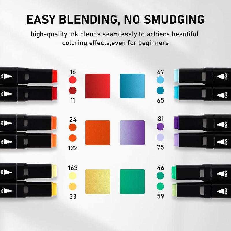 Product Introduction of 24-80color Double-headed Mixed Art Marker Pen Set - Permanent, Quick-drying, Multi-functional Art Supplies, Suitable for Painting, Sketching, Coloring and Underlining - Very Suitable for Artists, Designers and Enthusiasts 7
