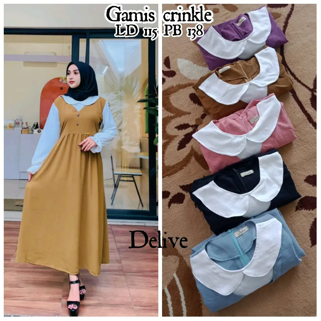 Gamis crinkle//Gamis crinkle polos