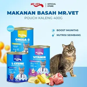 [NEW] Mr. Vet Cat Pouch - Pouch Makanan Basah Kaleng 400g VITAMIN, LYSINE, OMEGA 3