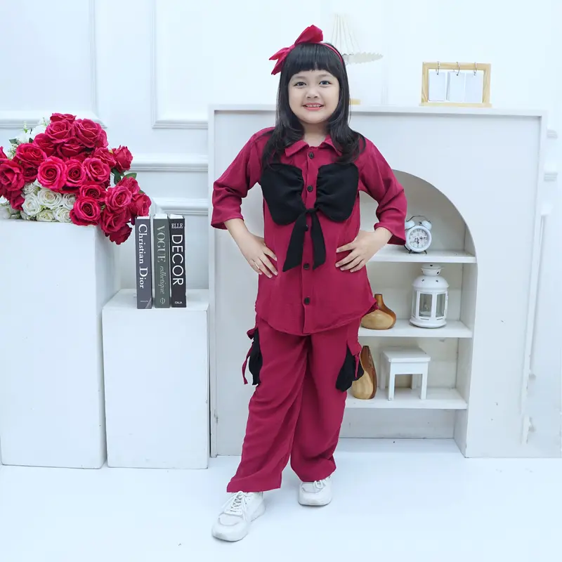 YA018 Baju anak perempuan usia 4-12 tahun setelan kupu kupu celana kargo Fashion 0
