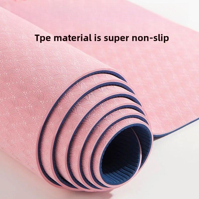 Product Introduction of TPE Yoga Mat Non-Slip Grip Student Dormitory Widened Thickened Soundproof Shock Absorption Dance Fitness Mat Jump Rope Mat for Women 0