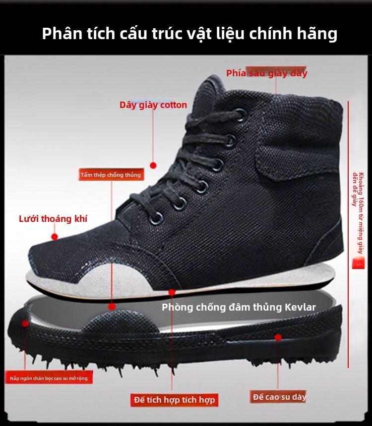 Product Introduction of Canvas Work Safety Shoes High Top Breathable Non-Slip Wear-Resistant for Men and Women Outdoor Work Shoes Summer 2