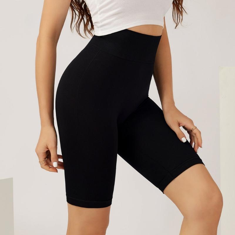 Product Introduction of Sporty Plain High Waist Basic Sport Cycling Shorts for Woman L004015 2