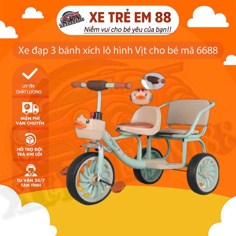 Xe đạp 3 bánh xích lô hình Vịt cho bé mã 6688 Đồ Chơi