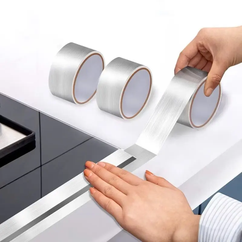 Cuộn băng keo nhôm bạc 5cmx5m dán viền bếp chống thấm nước chống dầu tiện dụng 0