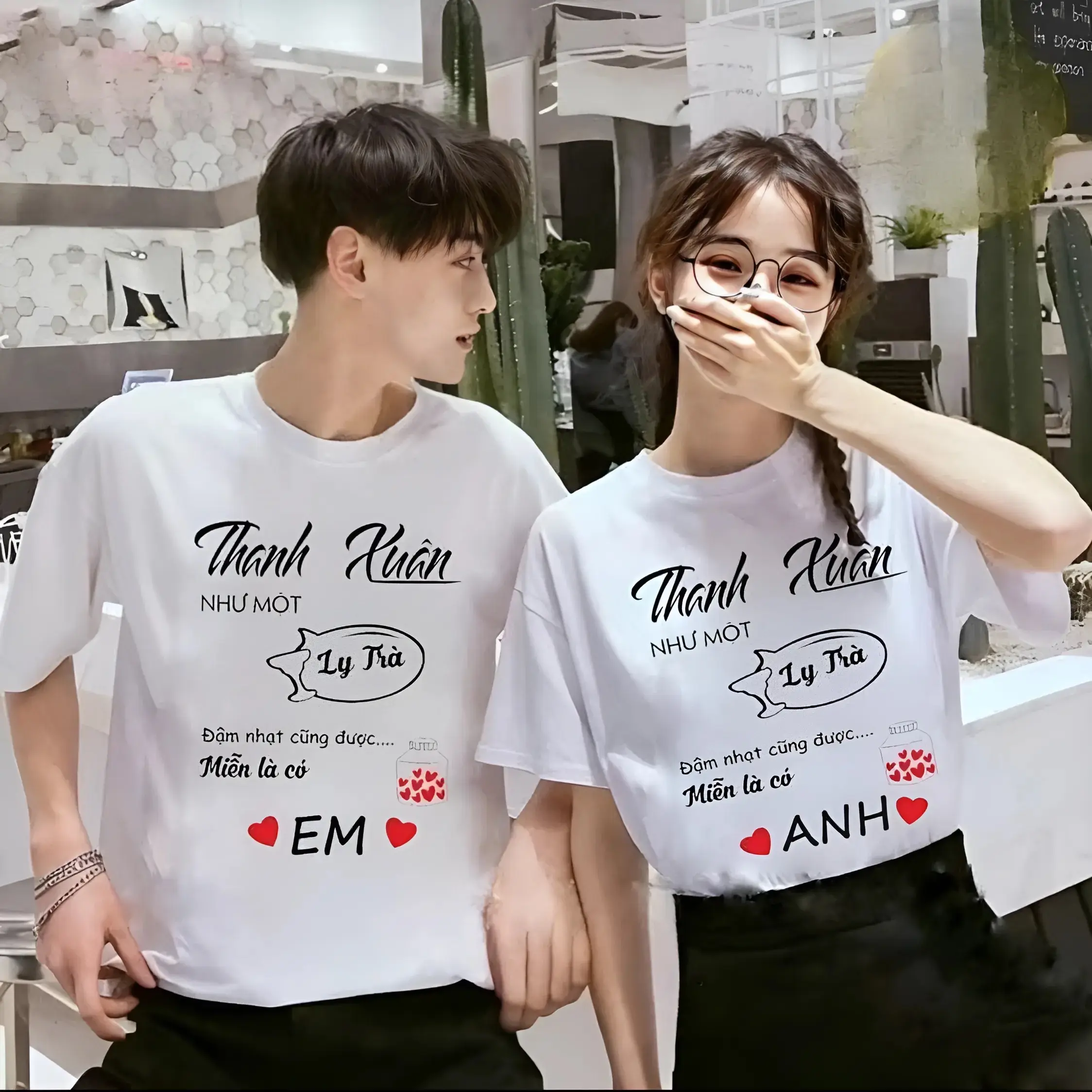 Áo Thun Cặp Đôi Áo Đôi Tình Yêu ( Giá 1 Áo ) Chất Cotton Cao Cấp Thoáng Mát – Đồ Đôi Nam Nữ Cute Phong Cách Hàn Quốc