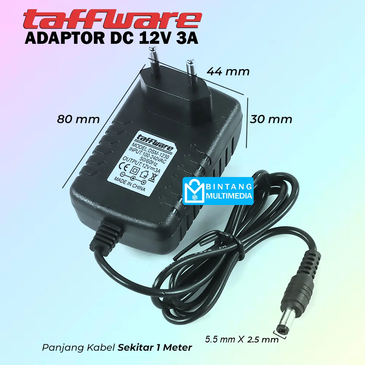 Taffware Adaptor DC 12V 3A Charger Pompa Air Elektrik CCTV LED Strip Hidroponik Cas Power Adapter 12 Volt 3 Ampere DSM1230