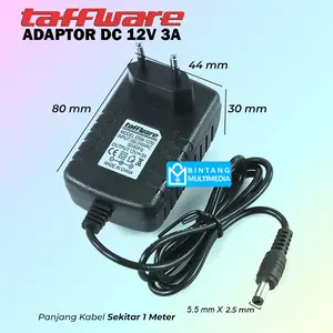 Taffware Adaptor DC 12V 3A Charger Pompa Air Elektrik CCTV LED Strip Hidroponik Power Adapter 12 Volt 3 Ampere DSM1230