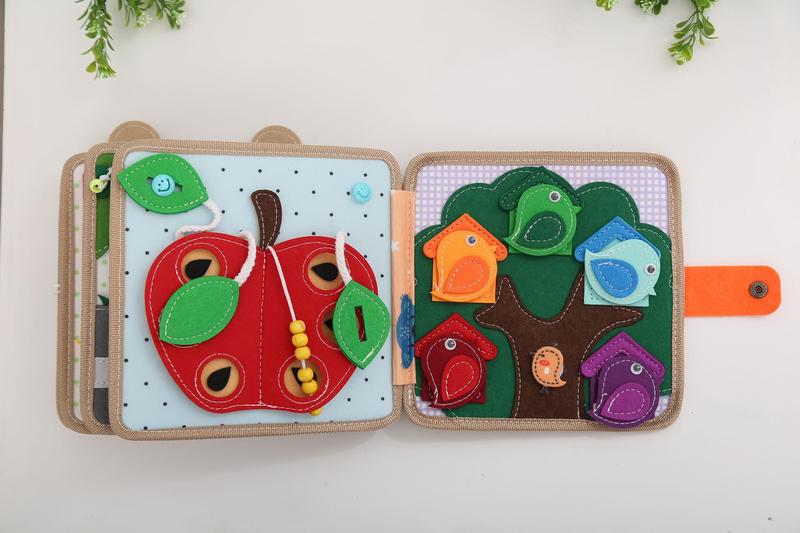 Product Introduction of Children's Tear-Proof Deer Book, Good Night Felt Quiet Book Toy, Early Education Pop-up Book, Enlightenment Baby Cloth Book jumping  cactus 9