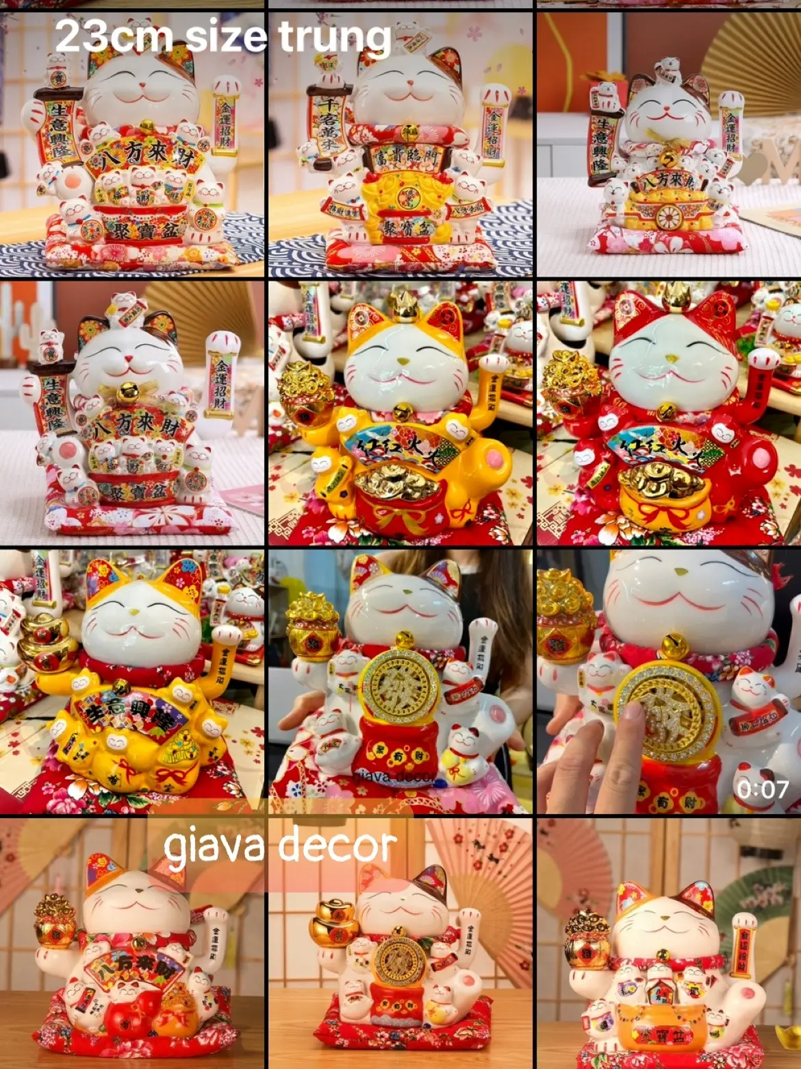 CÁC MẪU MÈO THẦN TÀI SIZE TRUNG TO VỪA 23CM 25CM Decor Decor Phòng Trang Trí Nhà Trang Trí
