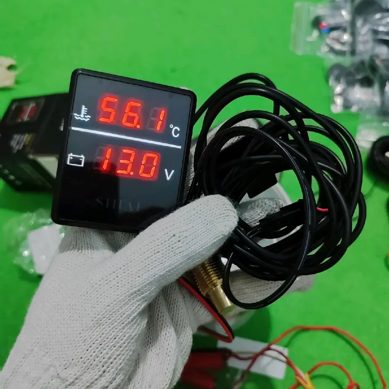 đồng hồ báo nhiệt độ động cơ, báo ắc quy 2 chế độ 2