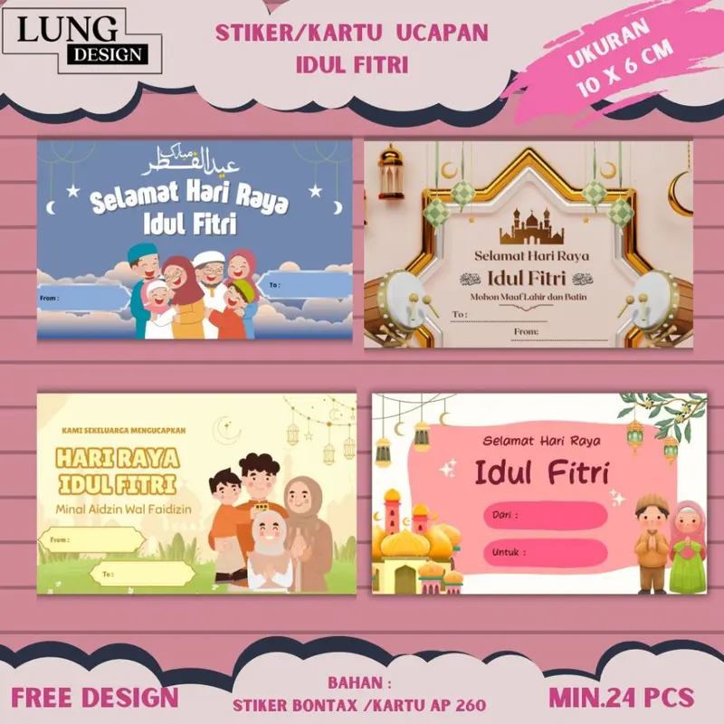 STICKER/KARTU UCAPAN IDUL FITRI - GREETING CARD IDUL FITRI -UCAPAN IDUL FITRI - GIFT CARD IDUL FITRI - KARTU UCAPAN SELAMAT HARI RAYA IDUL FITRI LEBARAN - SETICKER UCAP[AN SELAMAT HARI RAYA IDUL FITRI - STICKER HAMPERS, NASI KOTAK, KUE KERING LEBARAN 0