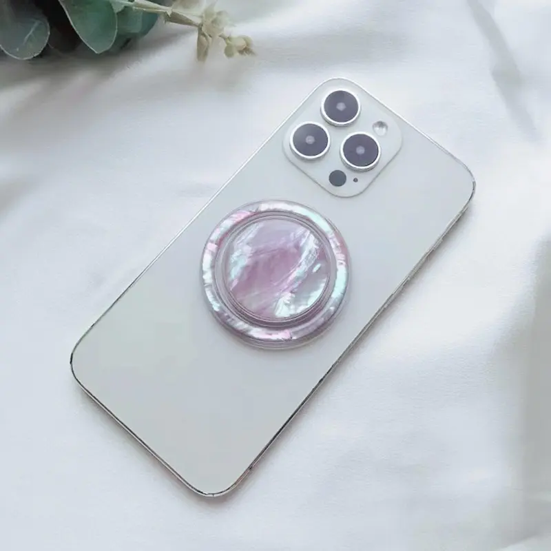 Creative Colorful Shell Pattern Phone Holder for Magsafe, Magnetic Transparent Phone Stand, Phone Accessories for Mobile Tablets 8