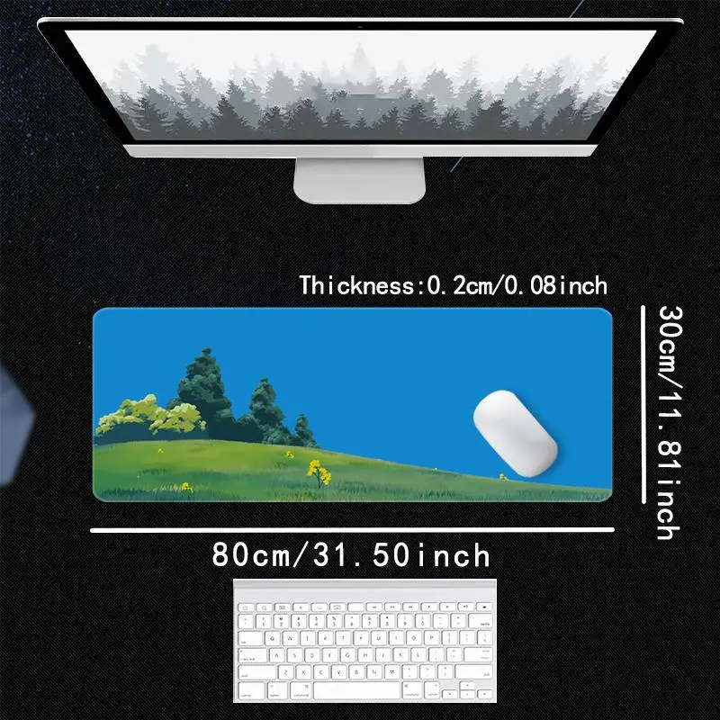 Grassland Forest Natural Scenery Mouse Pad, Rectangle Gaming Mouse Pad, Non-Slip Rubber Base Mouse Pads, Office Desk Accessories for Computer Work 6