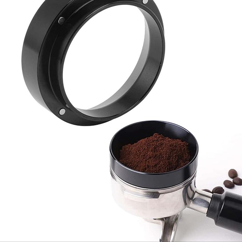 Product Introduction of Espresso Dosing Rings, 1 Count Aluminum Coffee Powder Dosing Rings for Funnel, Magnetic Replacement Coffee Maker Accessory 51/53/58mm 7