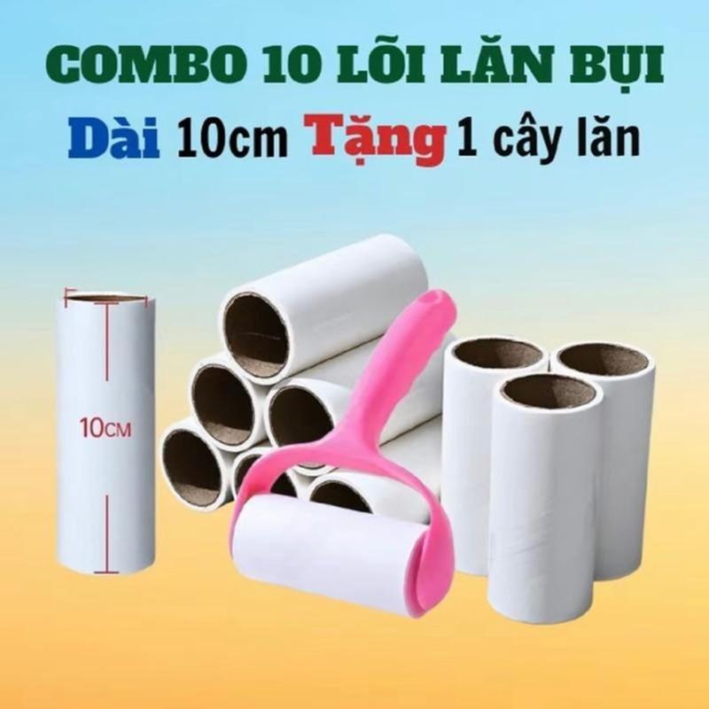  COMBO 10 lõi keo kícḣ thước 10cm TẶNG 1 cây lăn  giao màu ngẫu nhiên  đồ phủi bụi ôtô ghế sofa lăn bụi chăn ga gối nệm giường ngủ tiện ích đa năng 