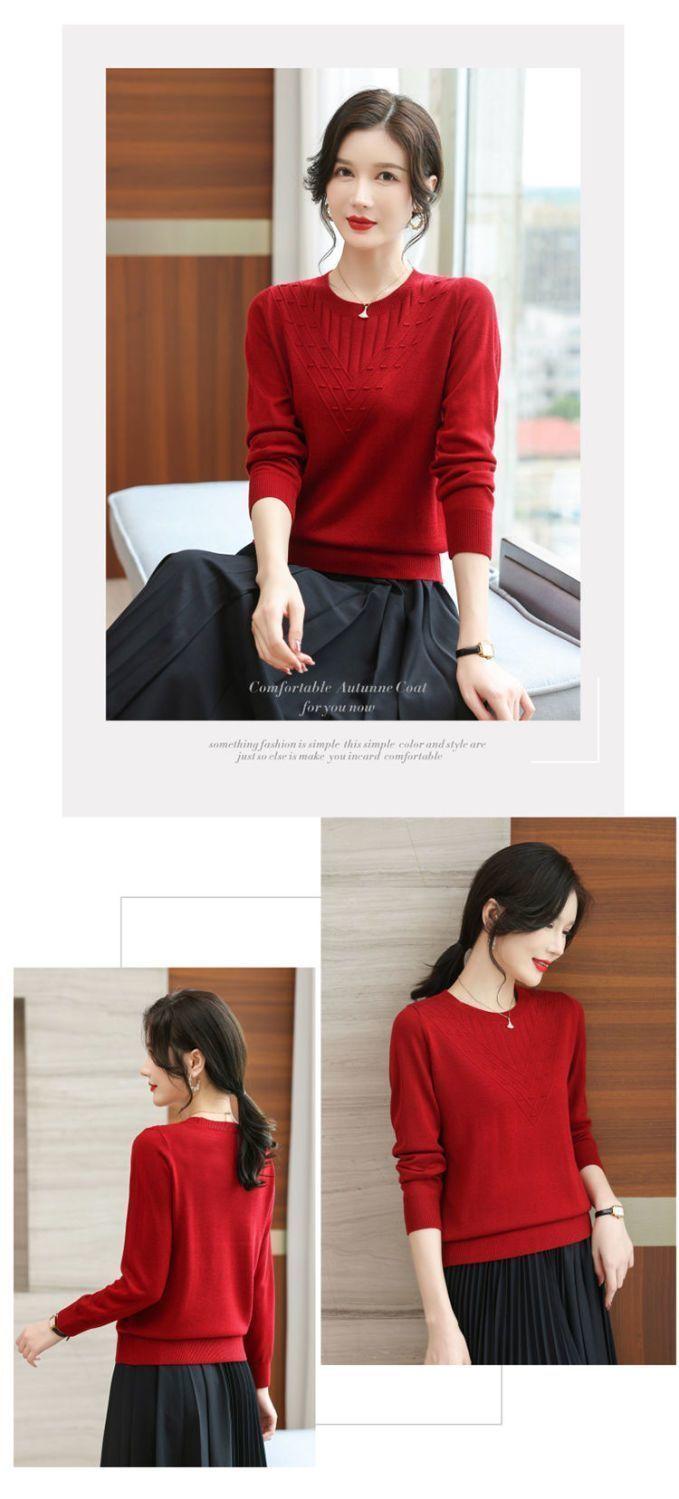 Product Introduction of Áo Len Dài Tay, Hàng Mới Về Mùa Thu Năm 2025, Cổ Tròn, Áo Lớp Nền Dệt Kim, Phong Cách Phương Tây Cho Phụ Nữ Trung Người Già, Áo Sơ Mi Nhỏ Áo Thời Trang Dễ Phối Đồ, Được 5871 Người Đánh Giá Cao. 15