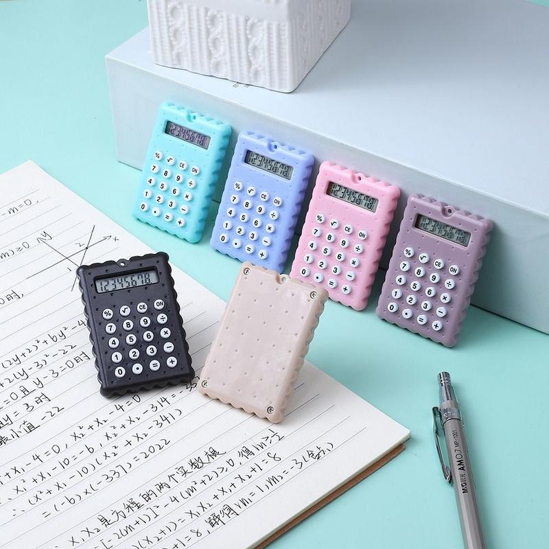 QB Computer Di động Màn hình 8 chữ số Máy tính mini Hình bánh quy Pin Máy tính…