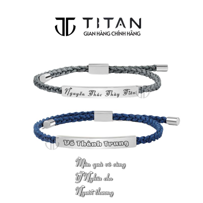 Vòng tay đôi tình yêu khắc tên,vòng tay nam nữ dây rút tình yêu, lắc tay dài dây rút tình yêu khắc laser Titan bạc couple quà tặng kèm hộp Phụ Kiện