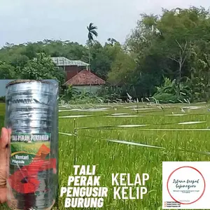 Produk Terbaru [nayoubi store] Tali perak pengusir burung pipit sawah benang pengusir burung tali kelip kelip panjang 800meter Bergaransi Terlaris