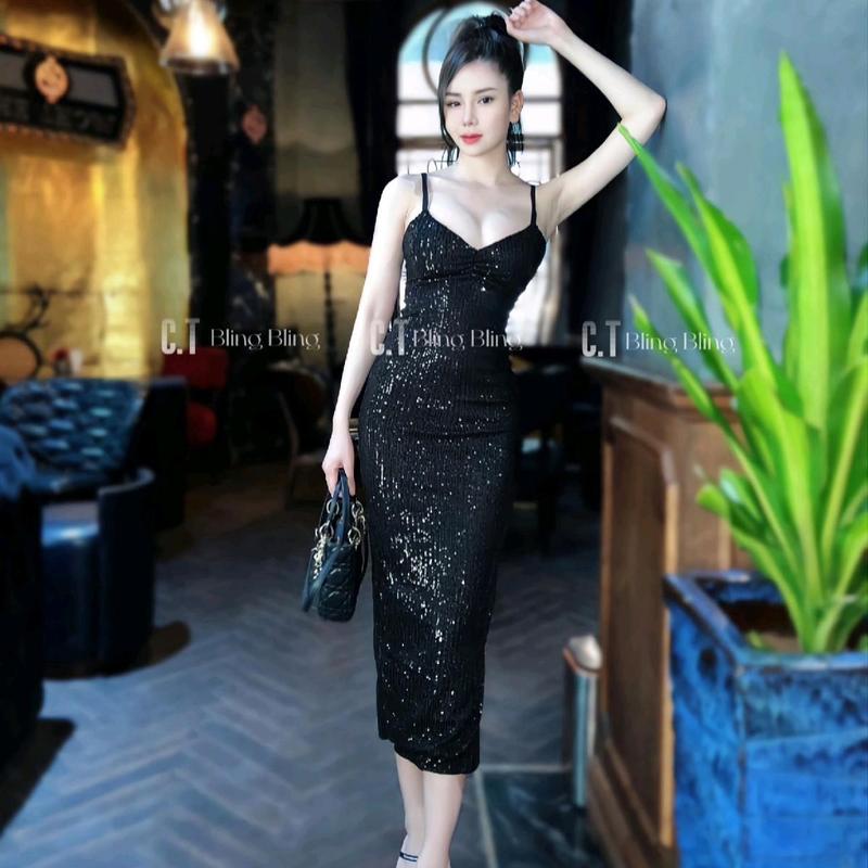 Đầm Kim Sa 2S Đan Lưng Cúp Ngực Hách Dáng Sang Chảnh V14 Women Dress Kem 3