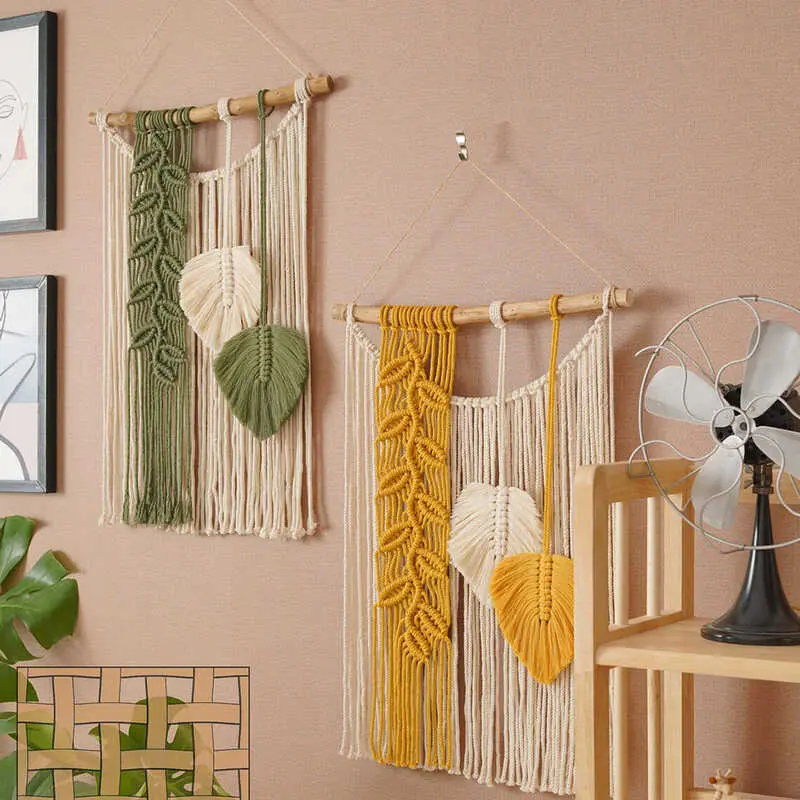Leaf rame Hanging Shelf Boho Home Decor Shees On Wall Wood Decoration for Bedroom Living Room Nursery Christamas Gift Tapestry Ornaments Wooden