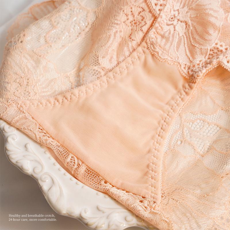 Product Introduction of Flower Lace Sexy Panties for Women High Waist Tummy Control Hollow Mesh Sexy Comfortable Breathable Briefs 8