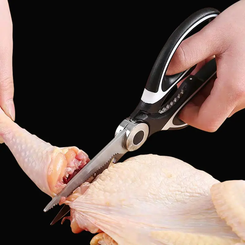 Gunting Dapur Super Tajam Gunting Serbaguna / Alat Pemotong Ayam Sayur Ikan Daging Stainless Steel / Kitchen Scissors Gunting Besar Pembuka Tutup Botol Kaleng Pemecah Walnut Food Grade / Perlengkapan Dapur Pisau Praktis Super Tajam Potong Cutting Knife 3